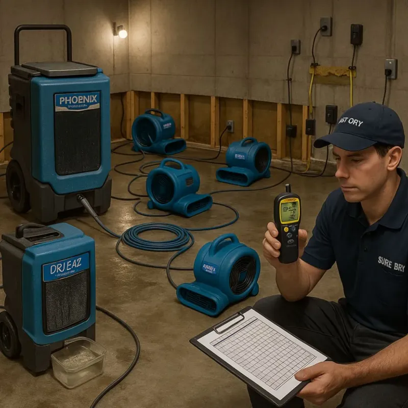 Structural Drying and Dehumidification process in Zwolle, LA